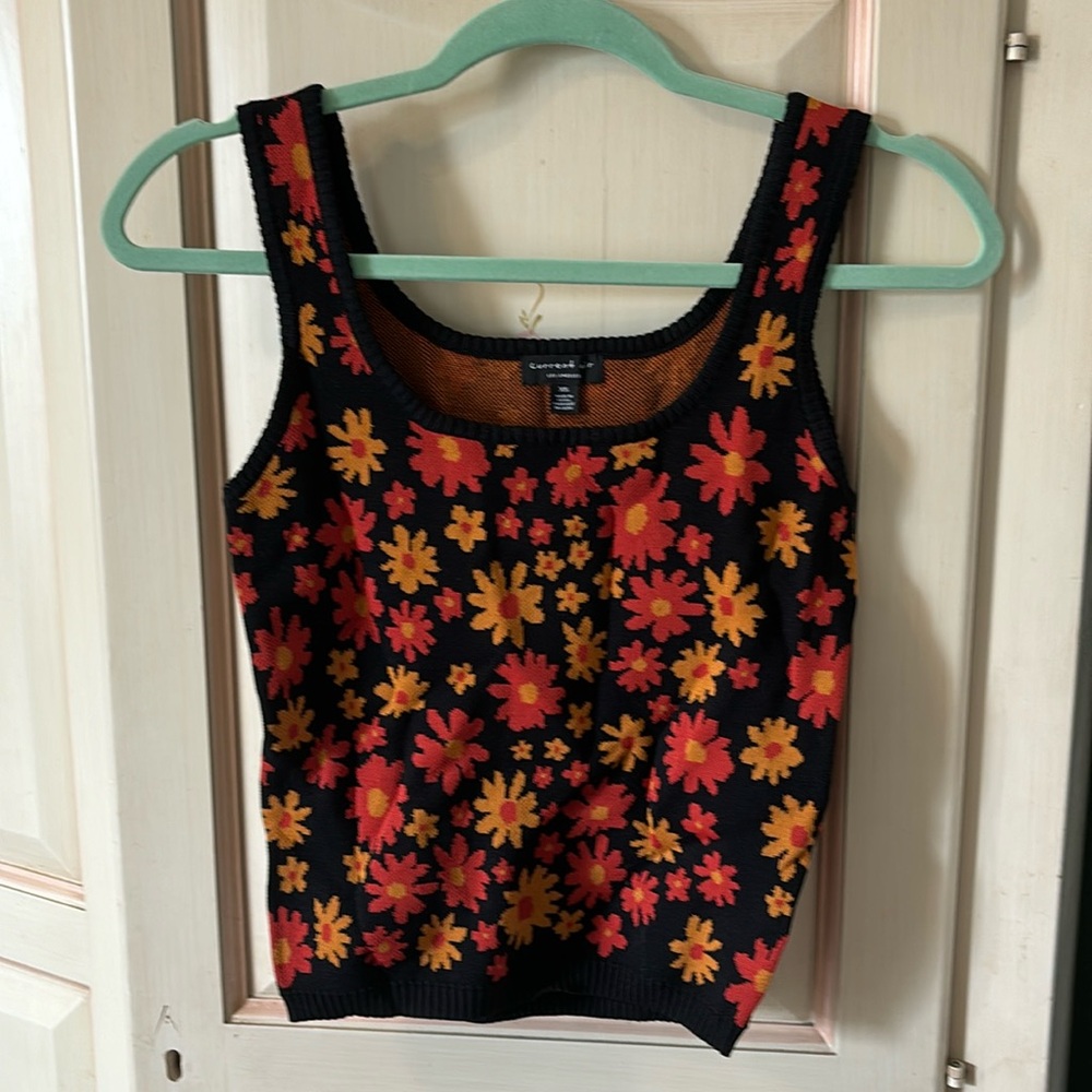 Black Floral Vest